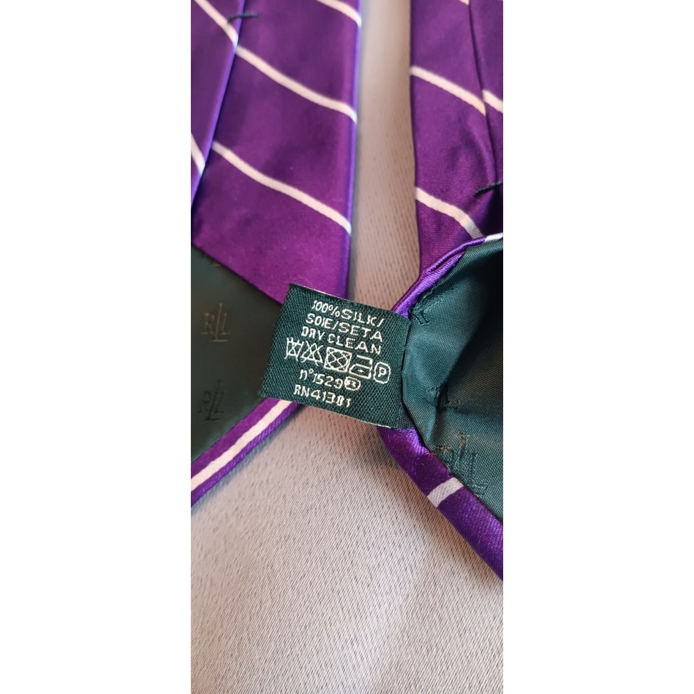 Mens Designer Mens Neck Tie Lot Of 2 Ralph Lauren Cremieux Purple Silk Paisley - Picture 4 of 8